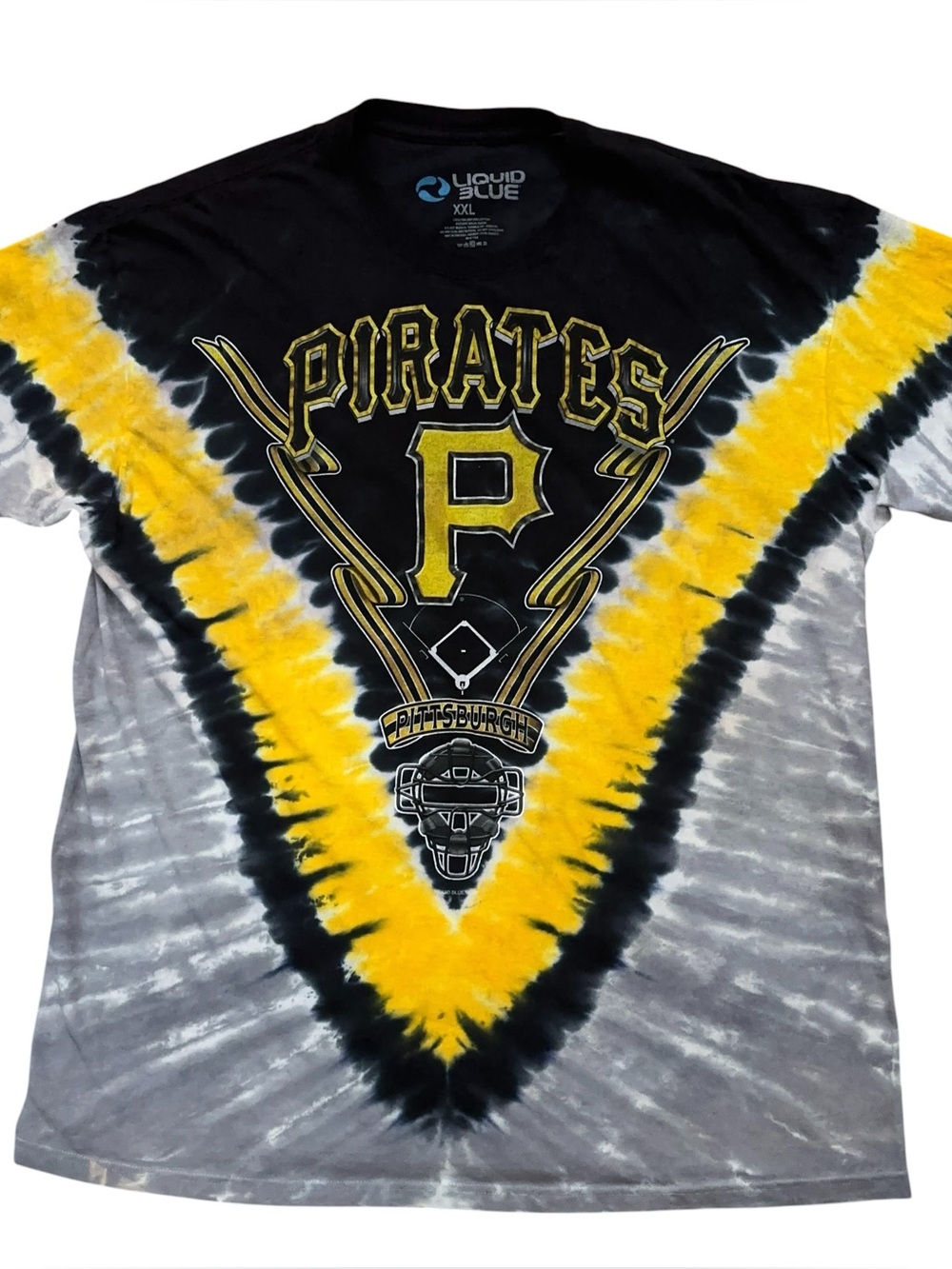 Liquid Blue MLB Pittsburgh Pirates T-Shirt Mens 2XL Short Sleeve V Burst Graphic